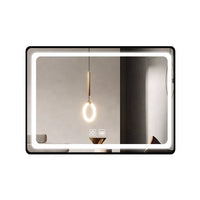 LED огледало 80x60cm с черна рамка, функция против замъгляване и Touch J11