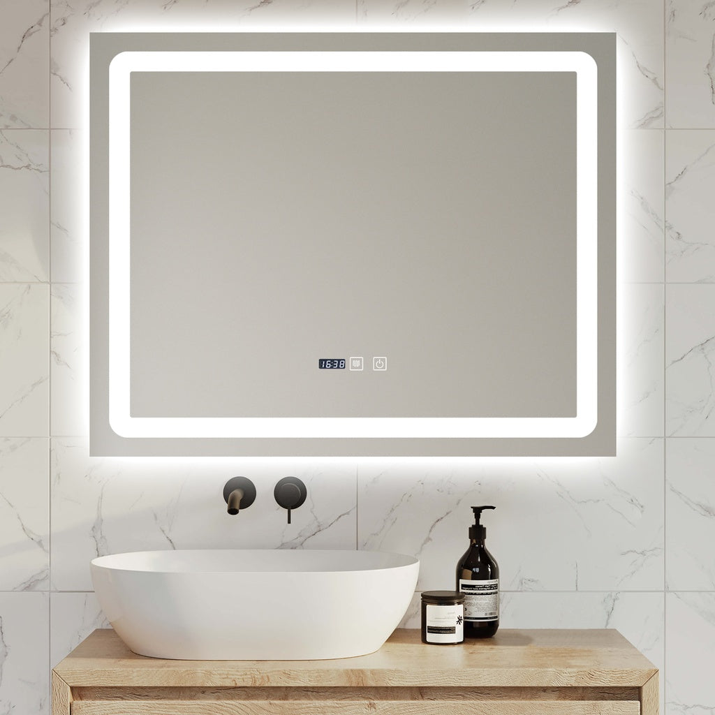 Oglinda Led 80X65Cm Functie Dezaburire Ceas Si Touch J49 Mirror