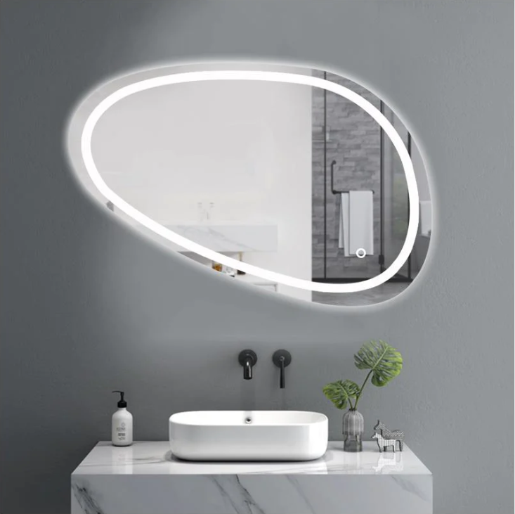 Асиметрично LED огледало 80x45cm с функция против замъгляване и Touch J18