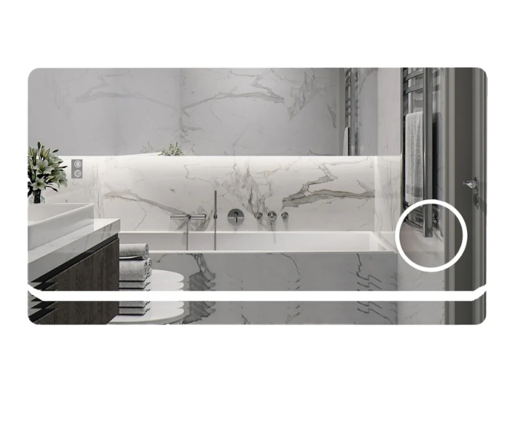 LED огледало 90x60cm с функция против замъгляване, Touch и лупа J25