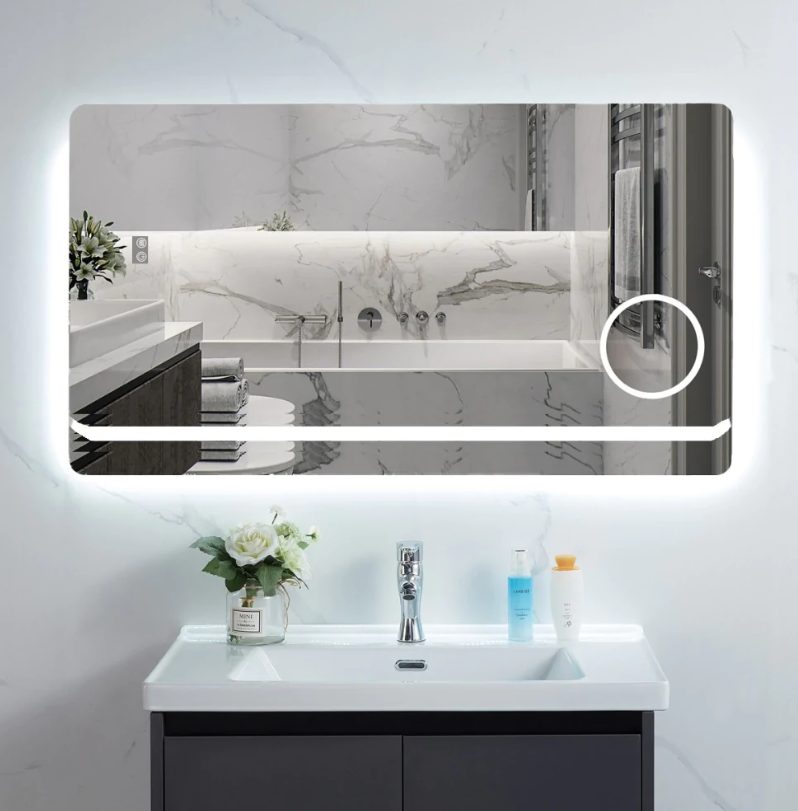 LED огледало 90x60cm с функция против замъгляване, Touch и лупа J25
