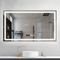 LED огледало 90X60cm с функция против замъгляване, Touch и часовник J16