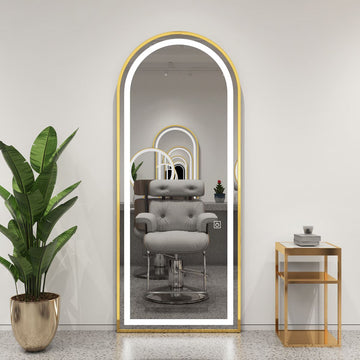 LED огледало с Touch 50x160cm свободностоящо, златисто Arque
