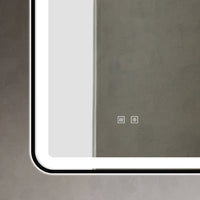 LED огледало 50x70cm черна рамка с противозапотяване и Touch J35