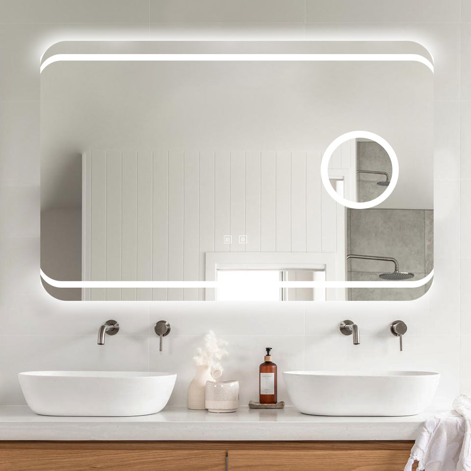 LED огледало 90x60cm с функция против замъгляване, Touch и лупа J41