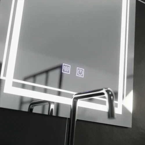 Oglinda LED Rectangulara 50x70cm Touch Sistem Dezaburire E37S 50x70CM / FRAMELESS LED MIRROR