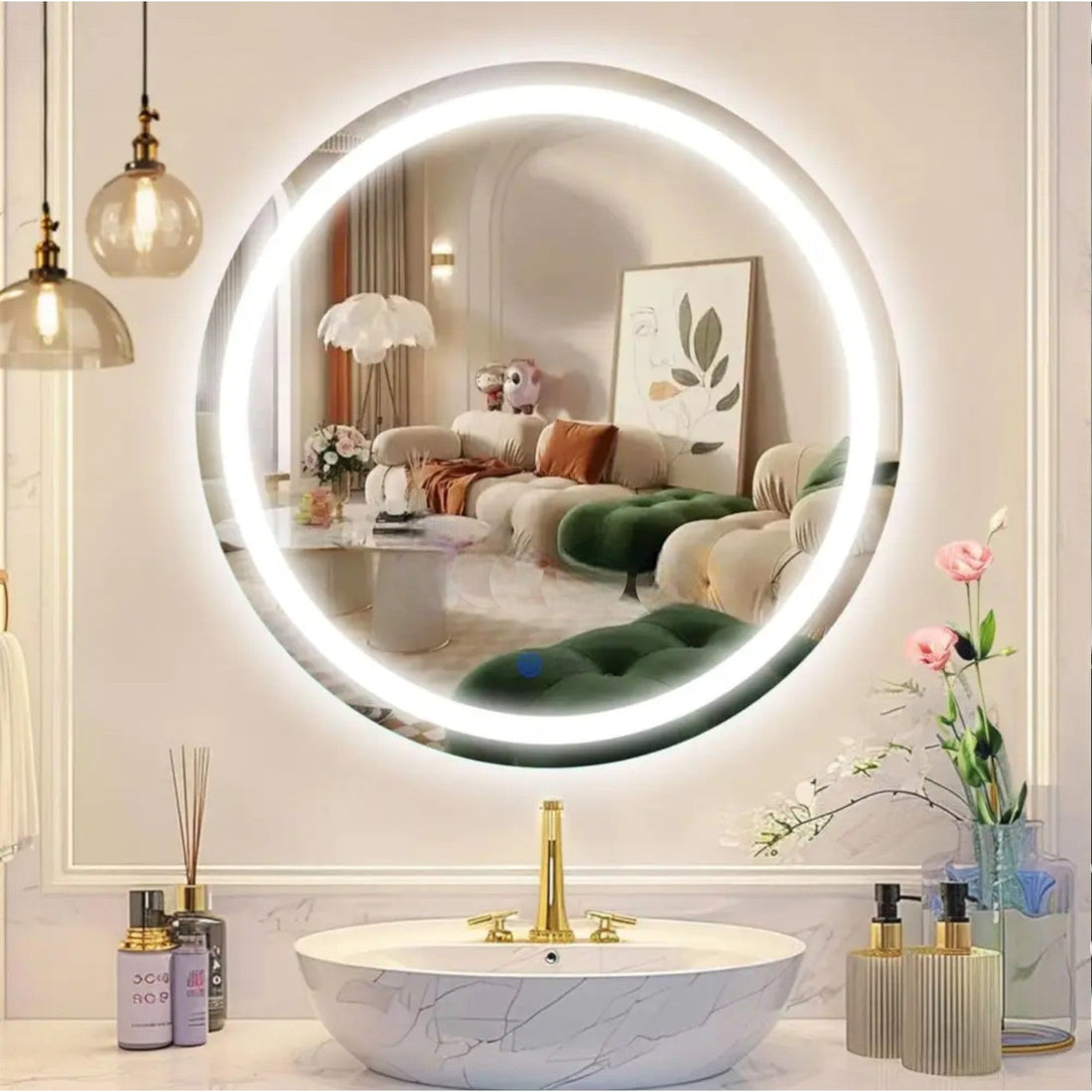 Кръгло LED огледало 60CM Simple Touch