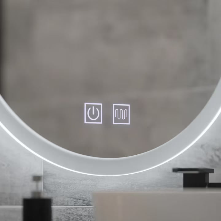 Кръгло LED огледало 70 cm с функция против замъгляване и Touch E12S