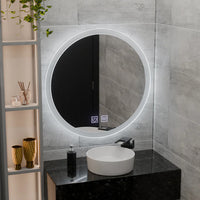 Кръгло LED огледало 70 cm с функция против замъгляване и Touch E12S