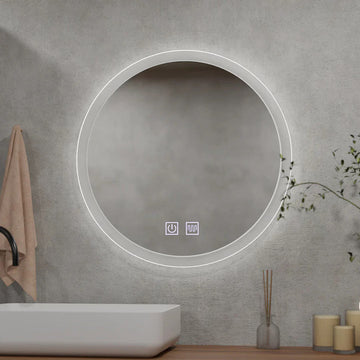 Кръгло LED огледало 70 cm с функция против замъгляване и Touch E12S