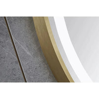 LED огледало кръгло 70cm златиста рамка, против замъгляване и Touch J26