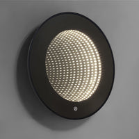 Кръгло LED огледало с черна рамка 3D Infinity Mirror, 3 вида светлина и Touch J183F