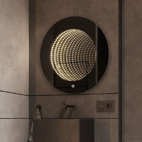 Кръгло LED огледало 3D Effect Infinity Mirror, 3 вида светлина и Touch J183