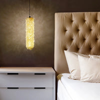 Пендел LED Cristal Sponge Цилиндричен Gold
