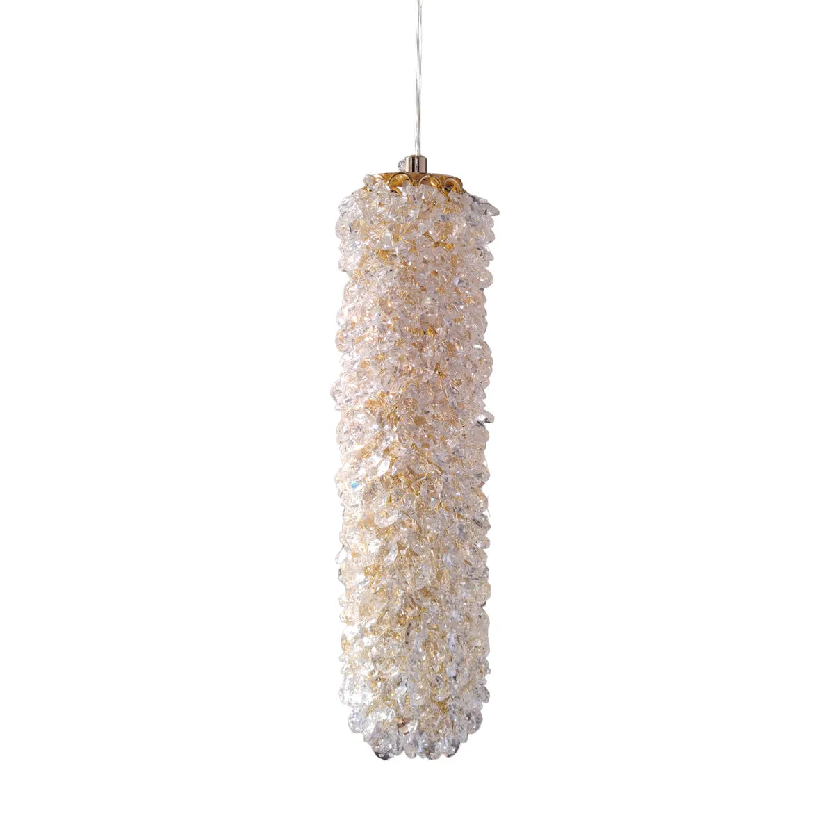 Пендел LED Cristal Sponge Цилиндричен Gold