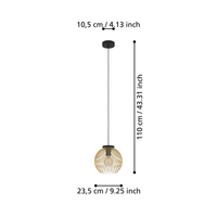 Pendul 1xE27 VENEZUELA EGLO 900166 NEAGRA / VINTAGE SI RETRO DESIGN Lighting Fixtures