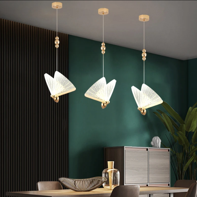 Пендел LED Modern Nordic Butterfly Gold