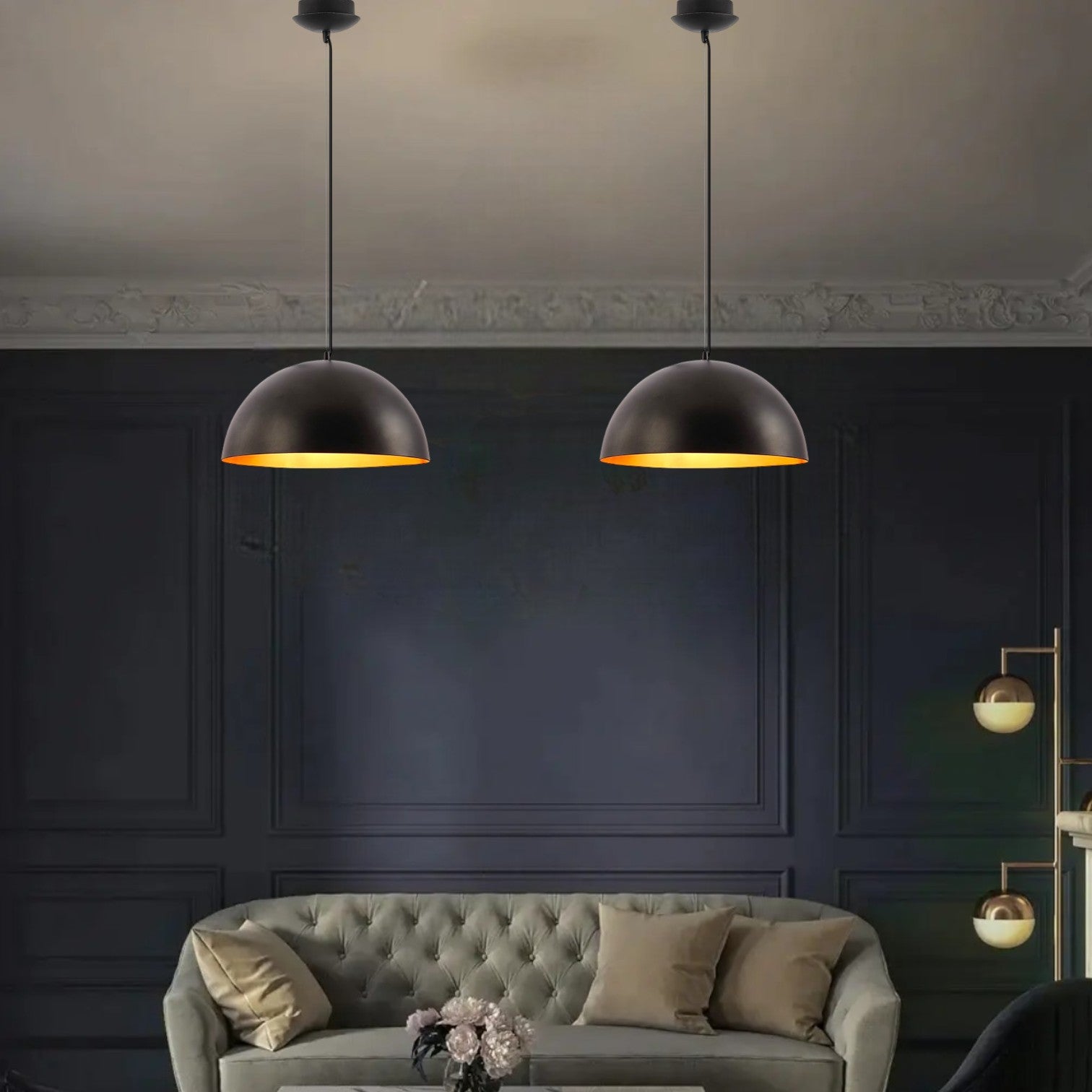 Модерен пендел E27 Golden Dark Dome