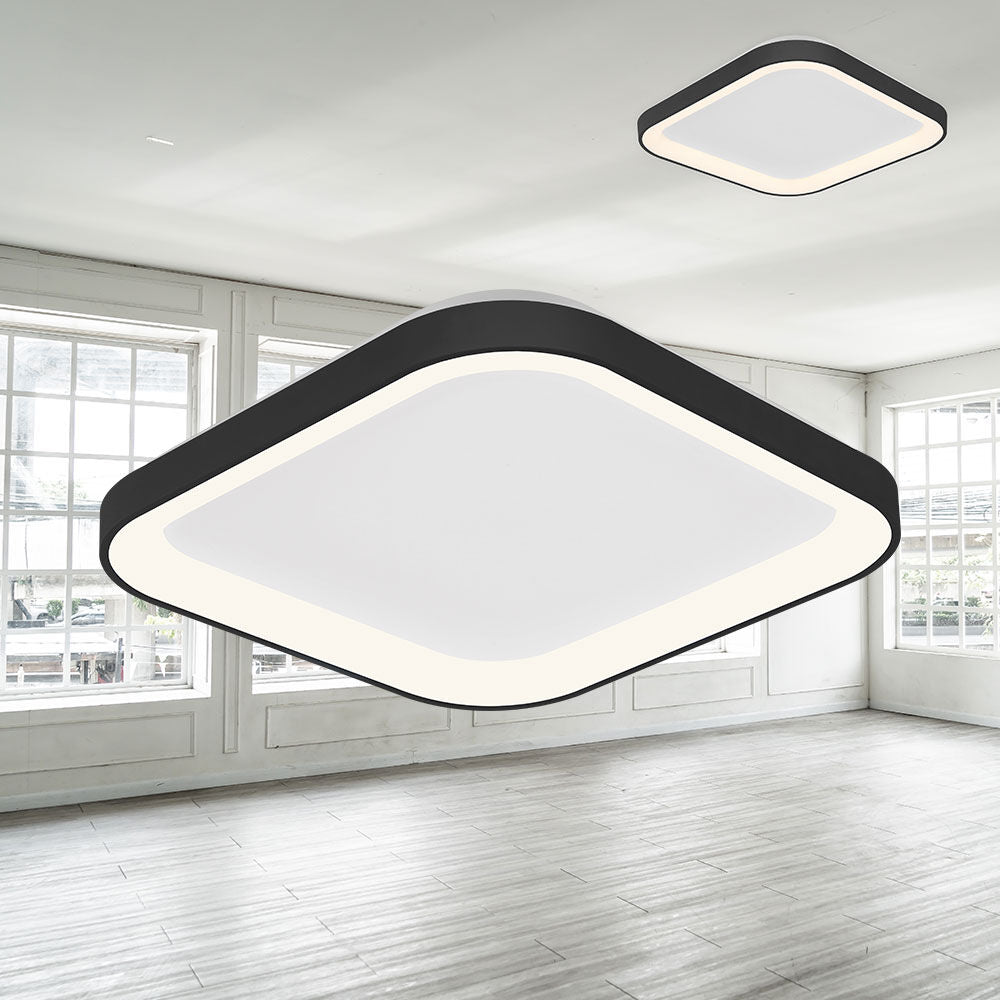Плафониера LED Black Square 48cm Еквивалент 200W