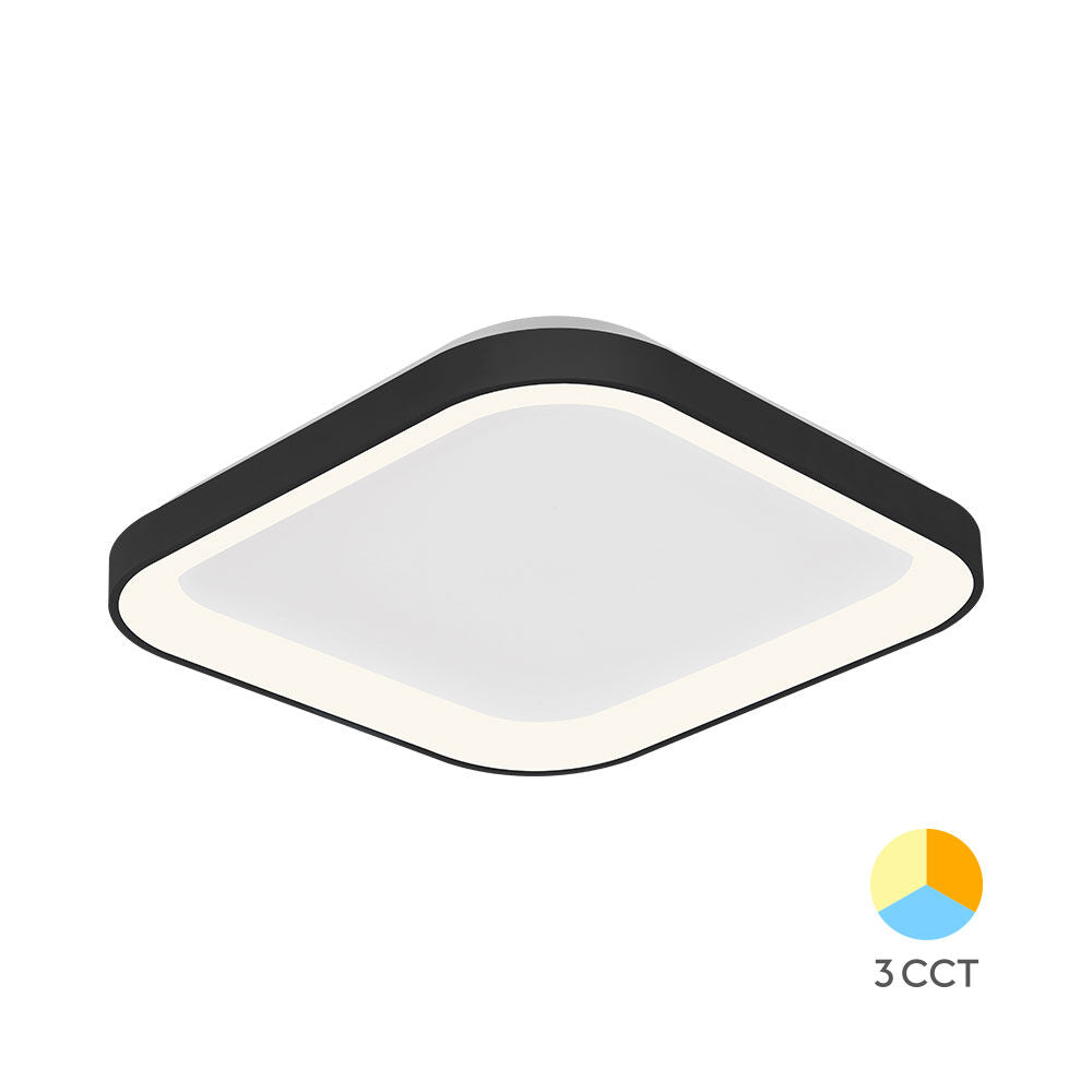 Плафониера LED Black Square 48cm Еквивалент 200W