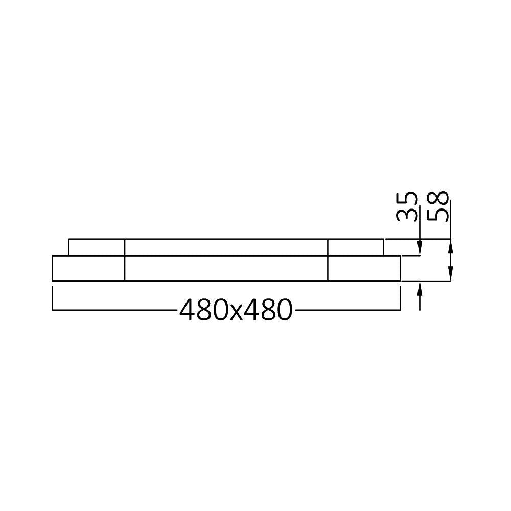 LED плафон Gold Square 48cm еквивалент 200W