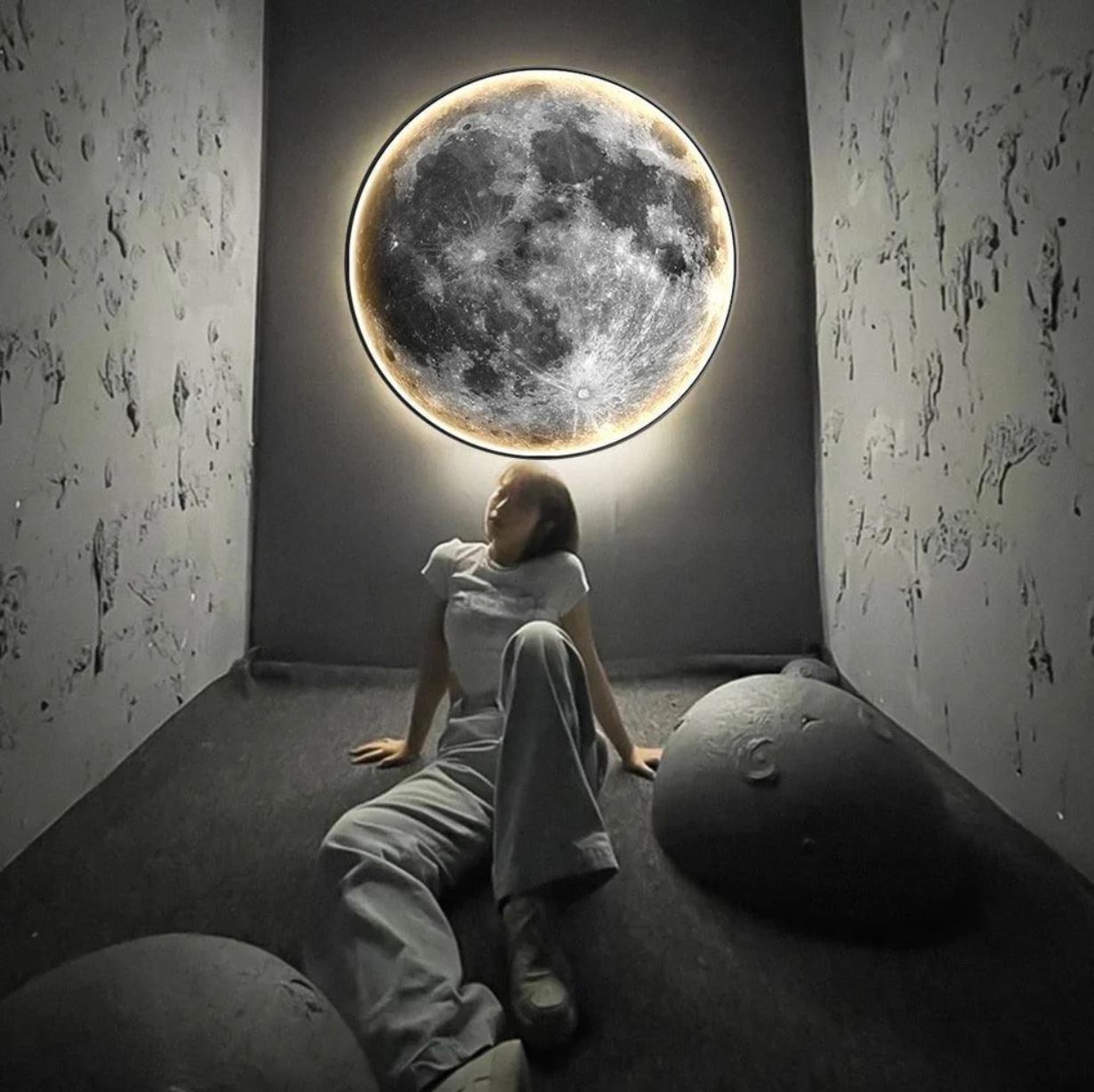 LED плафониера Dark MOON еквивалент 300W с дистанционно