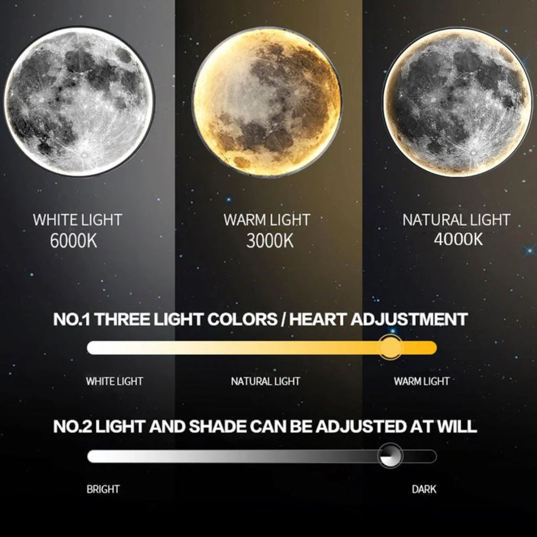 LED плафониера Dark MOON еквивалент 300W с дистанционно