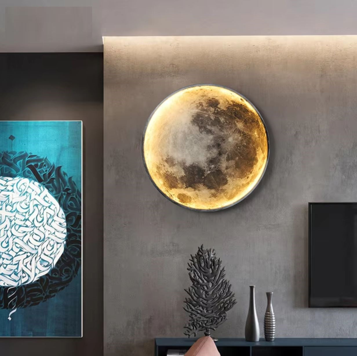 LED плафониера Dark MOON еквивалент 300W с дистанционно