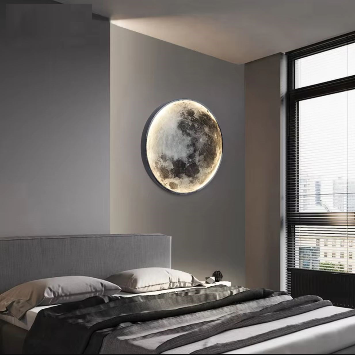 LED плафониера Dark MOON еквивалент 300W с дистанционно