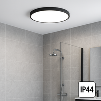Кръгла LED плафониера 40W 40cm IP44 ULTRA-THIN BLACK Еквивалент 400W