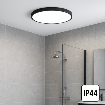 Кръгла LED плафониера 40W 40cm IP44 ULTRA-THIN BLACK Еквивалент 400W