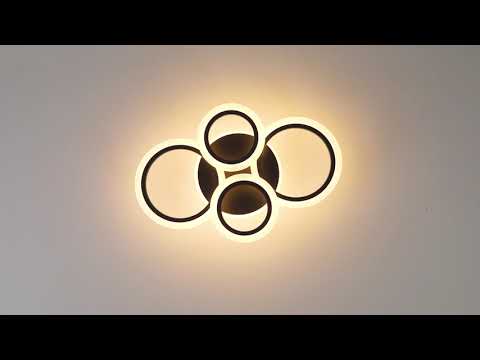 LED осветително тяло 2+2 CIRCLE BLACK Еквивалент 400W Дистанционно