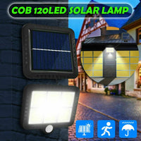 LED прожектор COB със соларен панел и сензор за движение