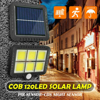 LED прожектор COB със соларен панел и сензор за движение