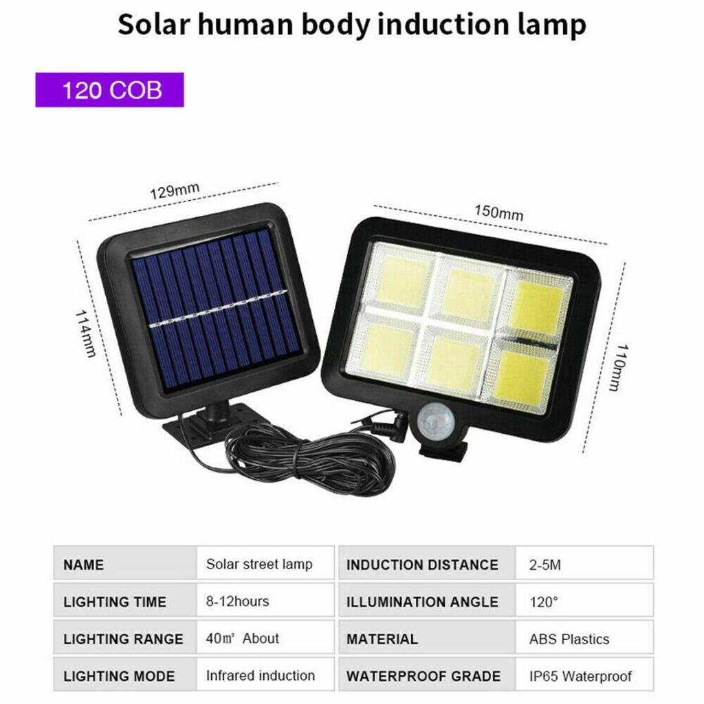 LED прожектор COB със соларен панел и сензор за движение