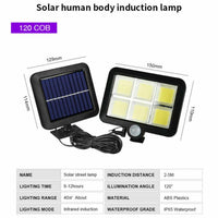 LED прожектор COB със соларен панел и сензор за движение