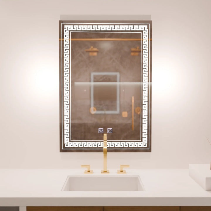 Правоъгълно LED огледало, 60x80cm Touch, система против замъгляване E27S