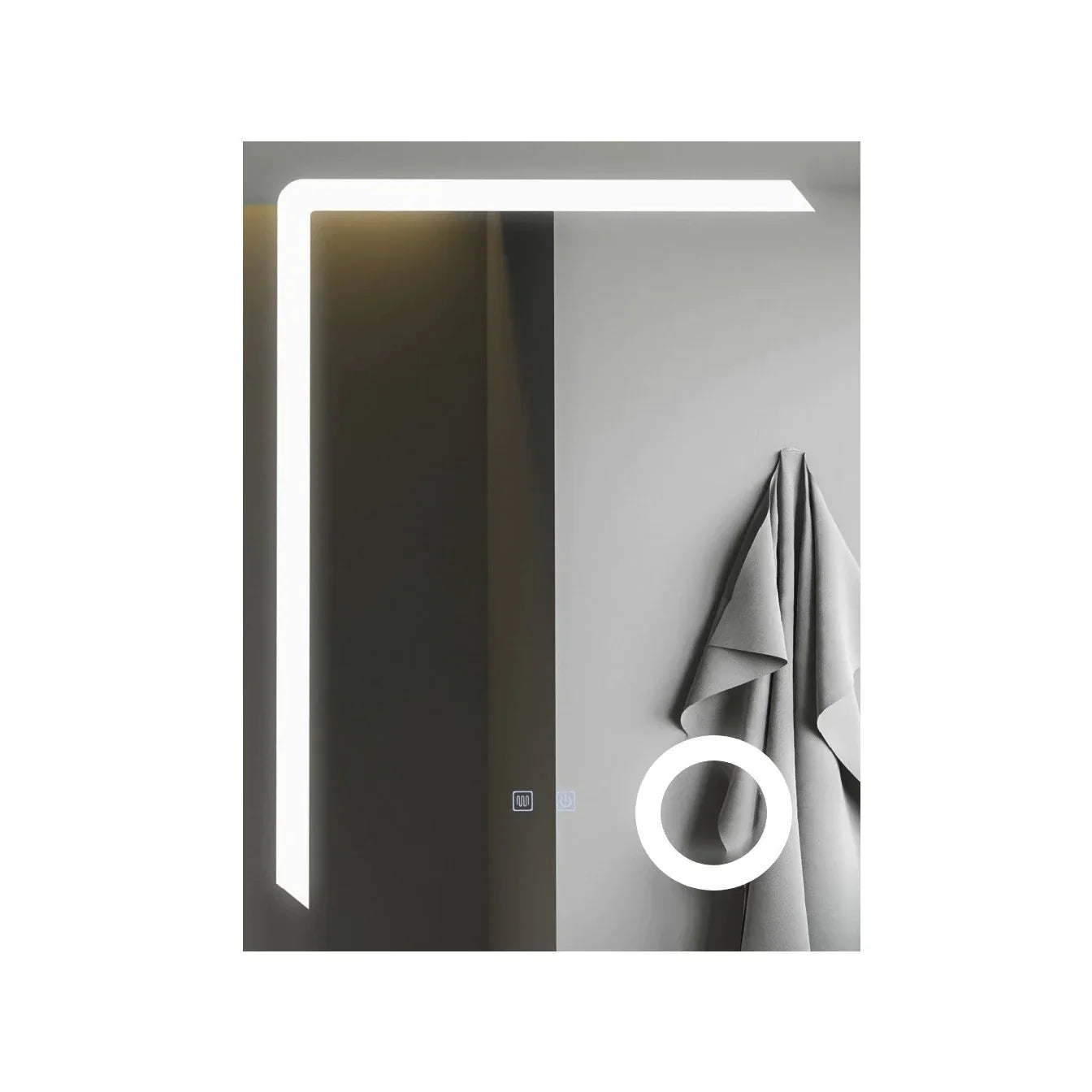 Правоъгълно LED огледало 60x80cm с функция против замъгляване и Touch J01