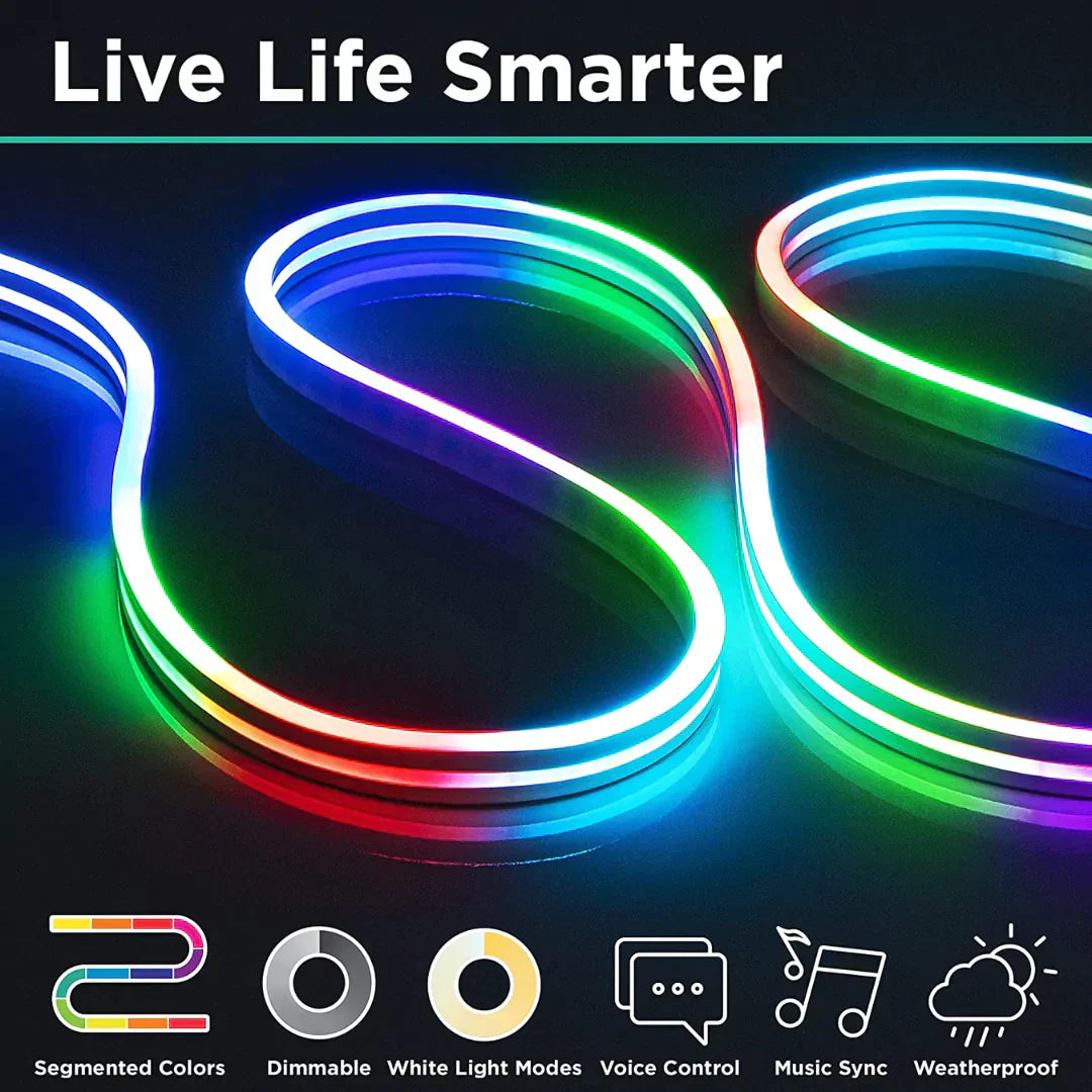 КОМПЛЕКТ NEON FLEX LED RGB IC SMART DIGITAL 12V 5m Дистанционно