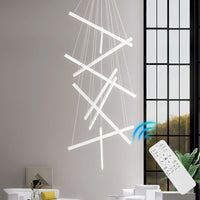 LED осветително тяло 9 Geometric WHITE Lines висящо, еквивалент 1200W 300CM