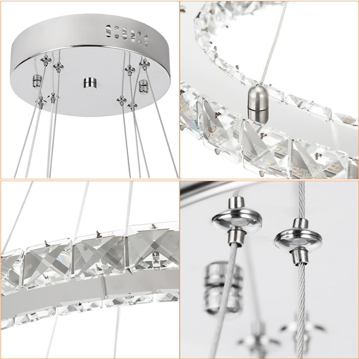 LED осветително тяло 2 сегмента CRISTAL SLIM еквивалент 500W с дистанционно