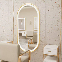 Oglinda LED Ovala 50x80cm Rama Aurie Senzor Dezaburire 3 Lumini Temperatura si Ceas W25 AURIE / 50X80CM LED MIRROR
