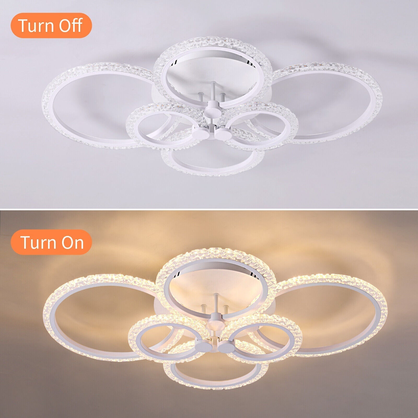 LED осветително тяло 4+2 CIRCLE BUBBLES Еквивалент 800W Дистанционно управление