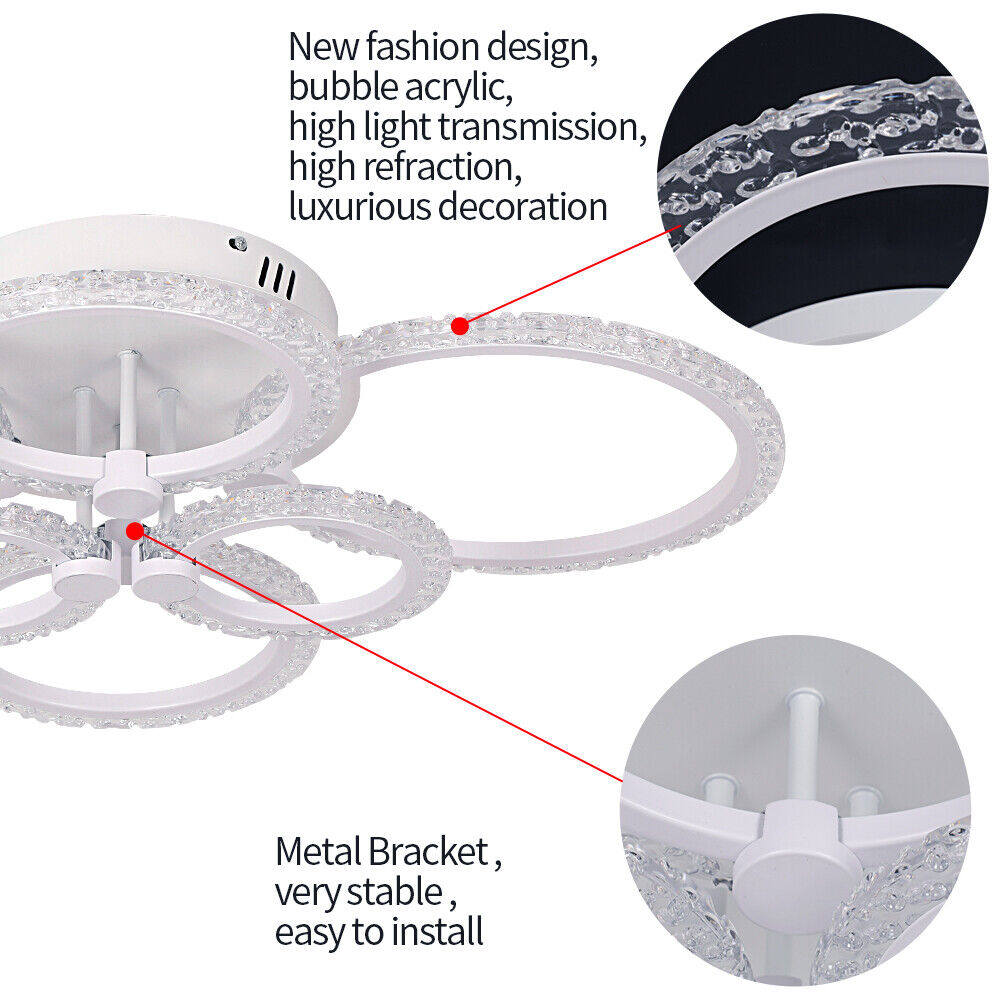 LED осветително тяло 4+2 CIRCLE BUBBLES Еквивалент 800W Дистанционно управление