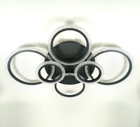 Lustra Led 144W 4 + 2 Circle Bubbles Black Echivalent 500W Telecomanda Lighting Fixtures
