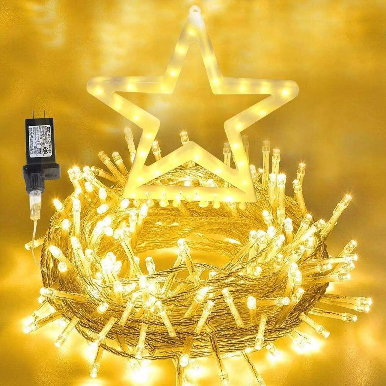 LED завеса с инсталация и звезда в горната част