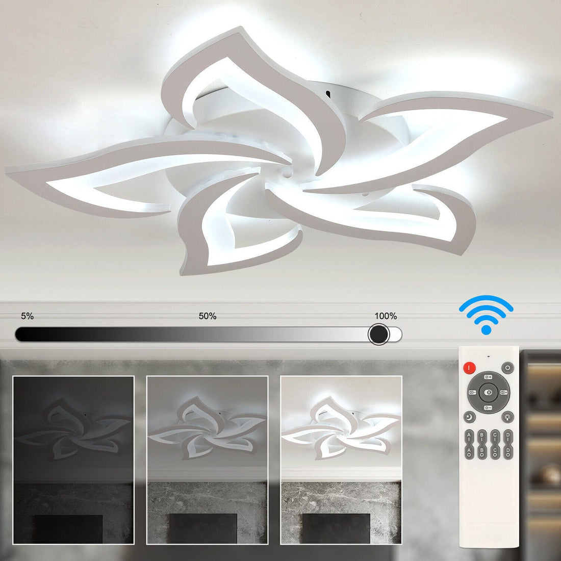 LED осветително тяло NARCISSE с дистанционно, еквивалент 500W
