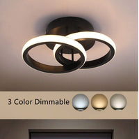 Lustra Led 28W Double Ring Negru Echivalent 150W Lighting Fixtures