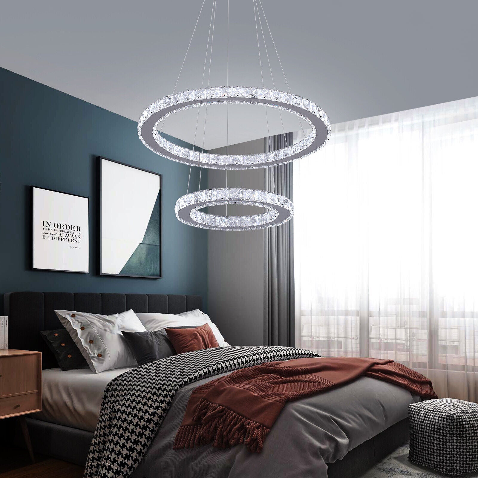 LED осветително тяло 2 сегмента CRISTAL SLIM еквивалент 500W с дистанционно