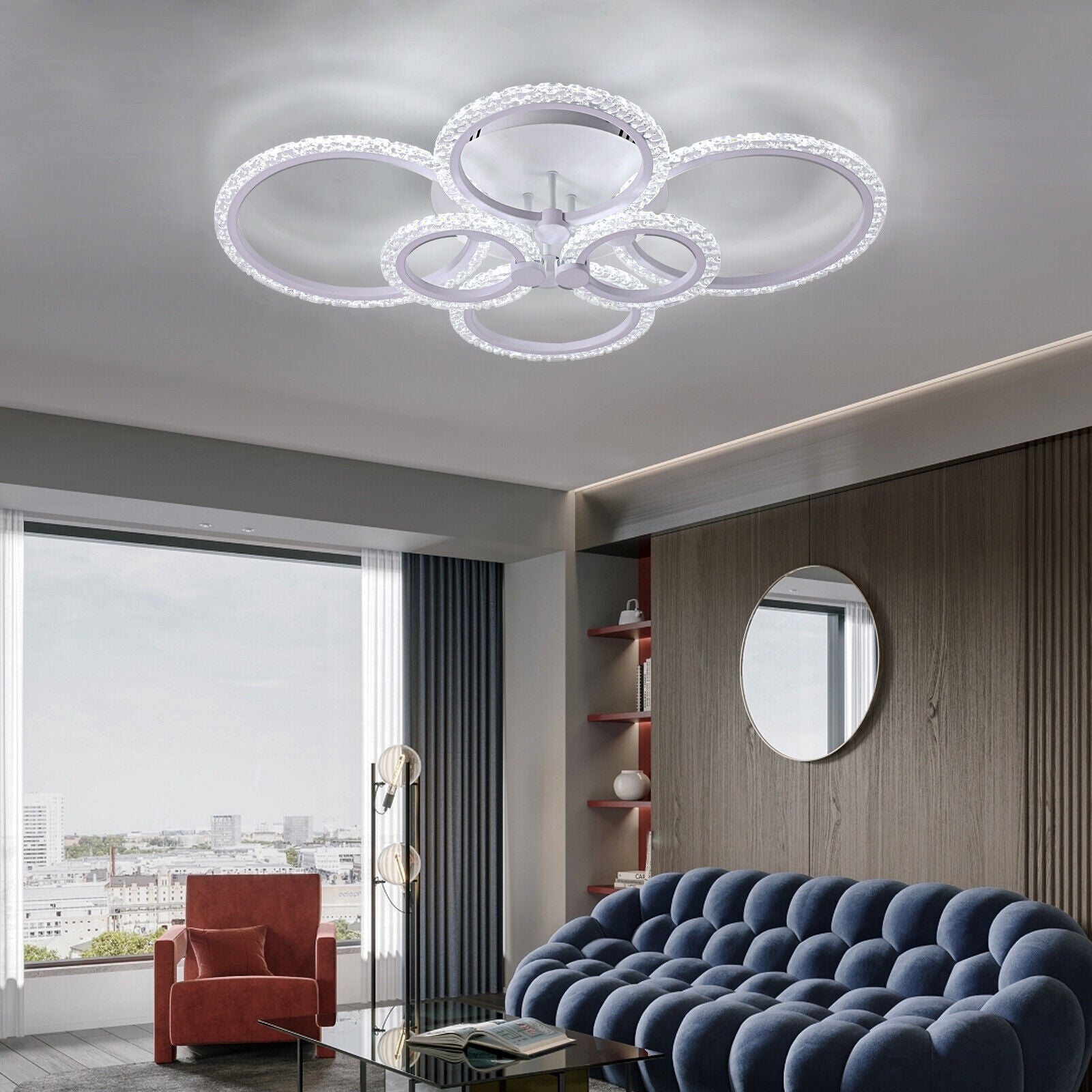 LED осветително тяло 4+2 CIRCLE BUBBLES Еквивалент 800W Дистанционно управление